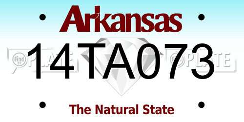 14TA073 Arkansas License Plate