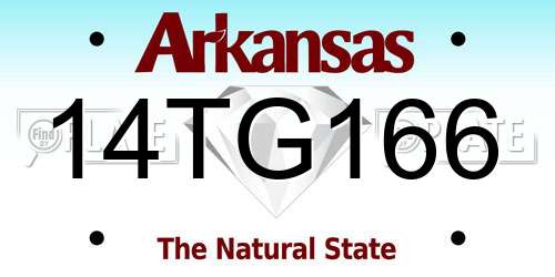 14TG166 Arkansas License Plate