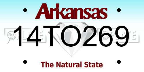 14TO269 Arkansas License Plate