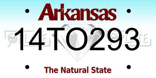 14TO293 Arkansas License Plate