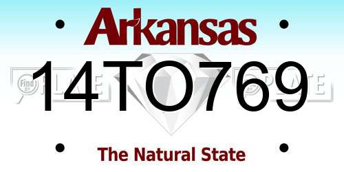 14TO769 Arkansas License Plate