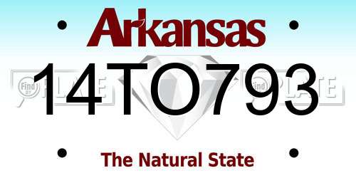 14TO793 Arkansas License Plate