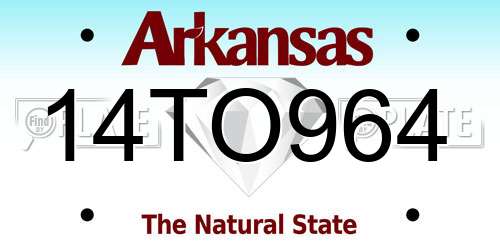 14TO964 Arkansas License Plate