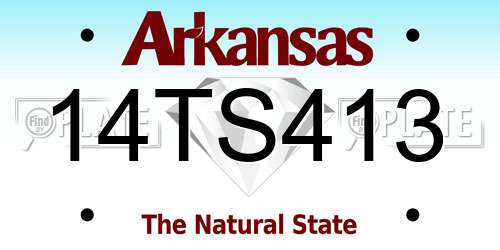 14TS413 Arkansas License Plate