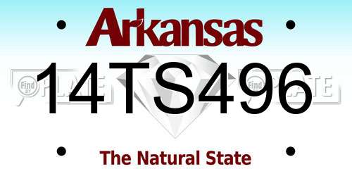 14TS496 Arkansas License Plate