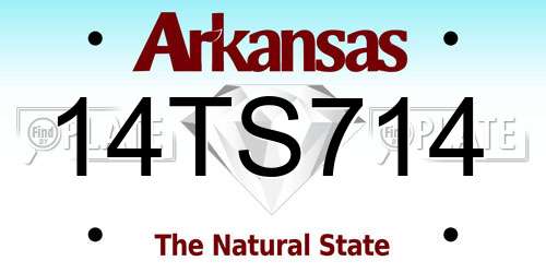 14TS714 Arkansas License Plate