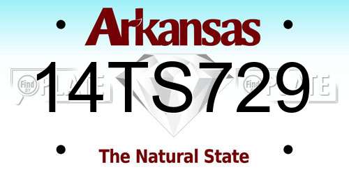 14TS729 Arkansas License Plate