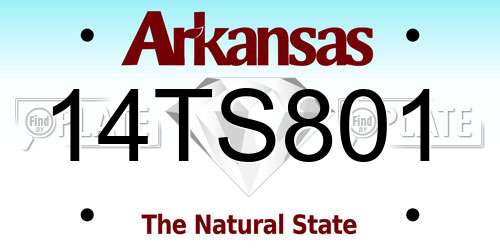 14TS801 Arkansas License Plate
