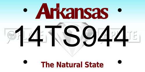 14TS944 Arkansas License Plate