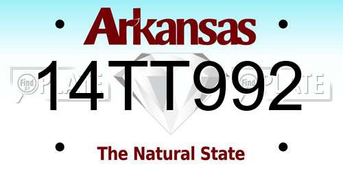 14TT992 Arkansas License Plate