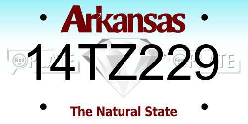 14TZ229 Arkansas License Plate