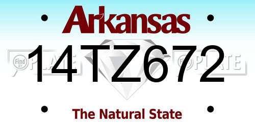 14TZ672 Arkansas License Plate