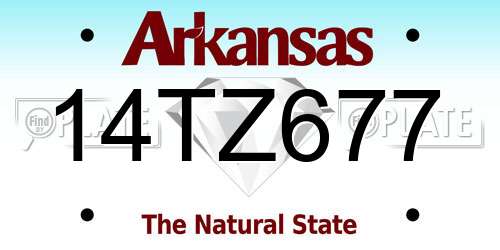 14TZ677 Arkansas License Plate