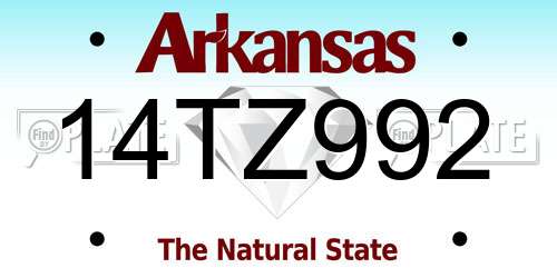 14TZ992 Arkansas License Plate