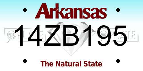 14ZB195 Arkansas License Plate