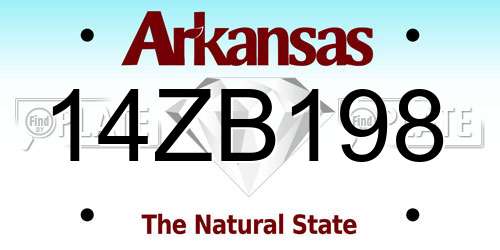 14ZB198 Arkansas License Plate
