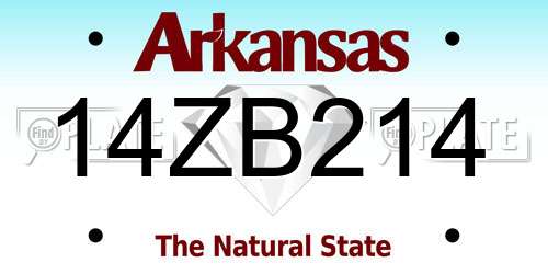 14ZB214 Arkansas License Plate