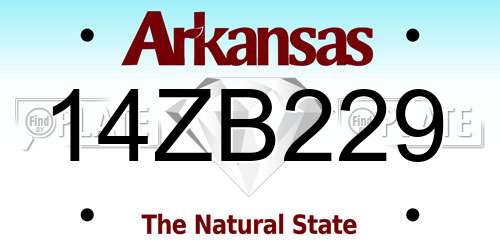 14ZB229 Arkansas License Plate