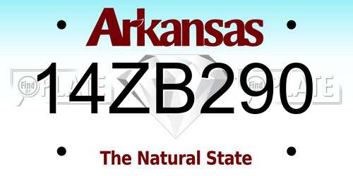 14ZB290 Arkansas License Plate