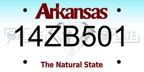 14ZB501 Arkansas License Plate