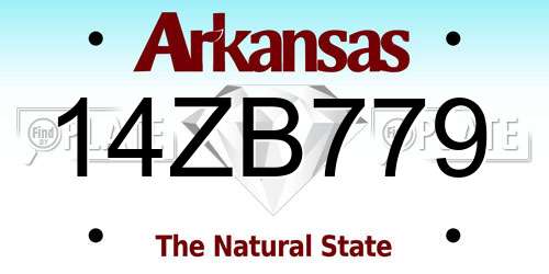 14ZB779 Arkansas License Plate