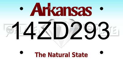 14ZD293 Arkansas License Plate