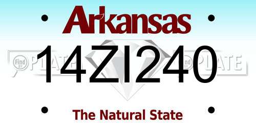 14ZI240 Arkansas License Plate