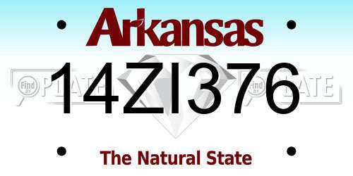 14ZI376 Arkansas License Plate