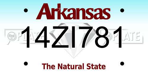 14ZI781 Arkansas License Plate