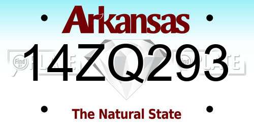 14ZQ293 Arkansas License Plate