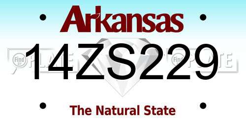 14ZS229 Arkansas License Plate