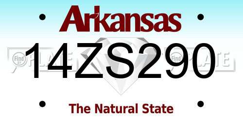 14ZS290 Arkansas License Plate