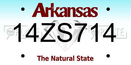 14ZS714 Arkansas License Plate