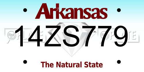14ZS779 Arkansas License Plate