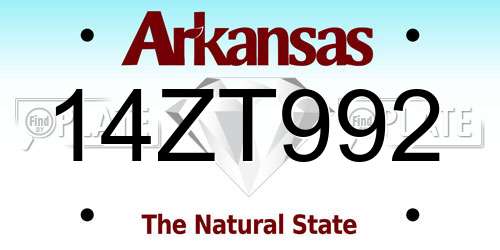 14ZT992 Arkansas License Plate