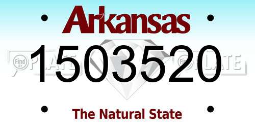 1503520 Arkansas License Plate