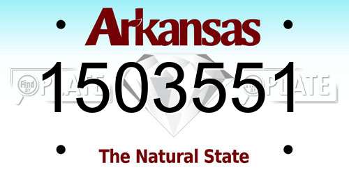 1503551 Arkansas License Plate