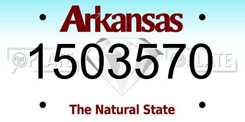 1503570 Arkansas License Plate