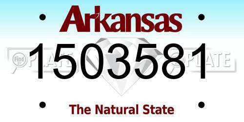 1503581 Arkansas License Plate