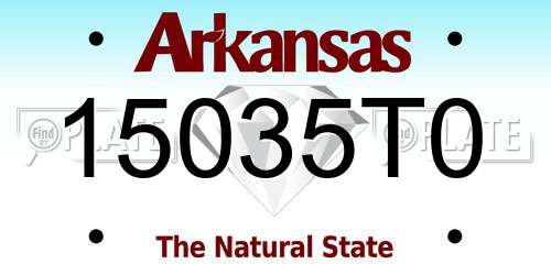 15035T0 Arkansas License Plate