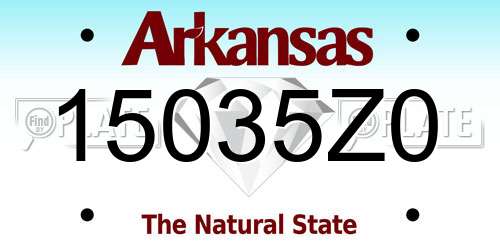 15035Z0 Arkansas License Plate