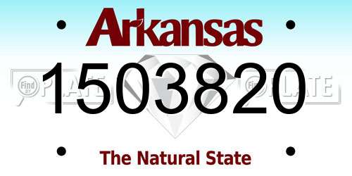 1503820 Arkansas License Plate