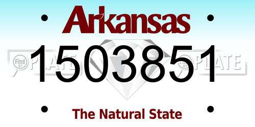 1503851 Arkansas License Plate