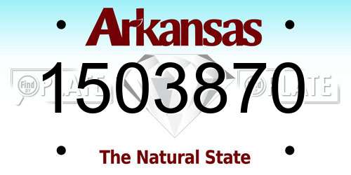 1503870 Arkansas License Plate