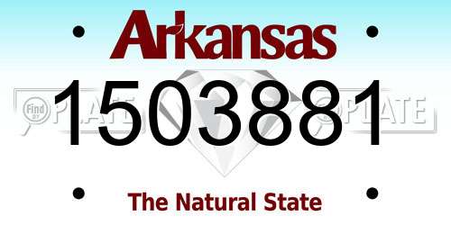 1503881 Arkansas License Plate