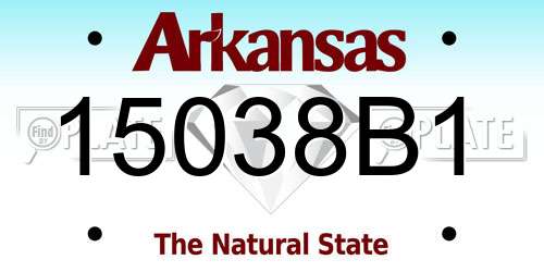 15038B1 Arkansas License Plate