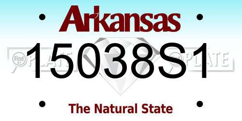 15038S1 Arkansas License Plate