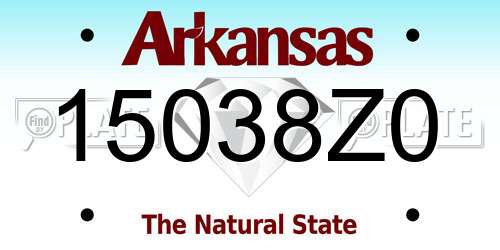 15038Z0 Arkansas License Plate