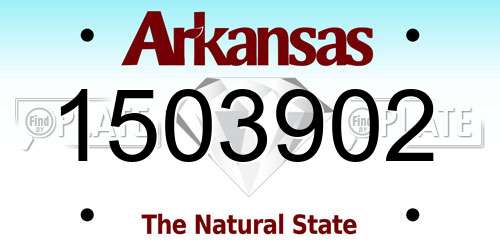 1503902 Arkansas License Plate