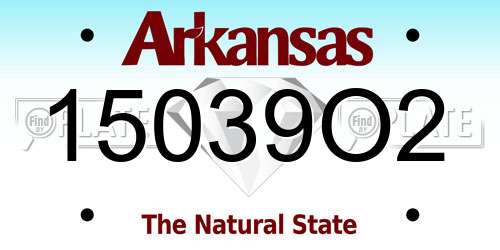 15039O2 Arkansas License Plate